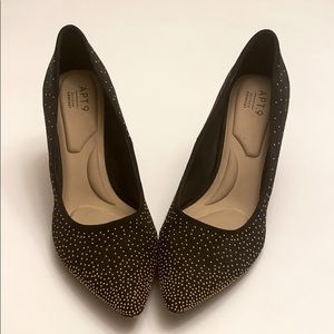 Apt. 9 Black & Gold 3” Heels